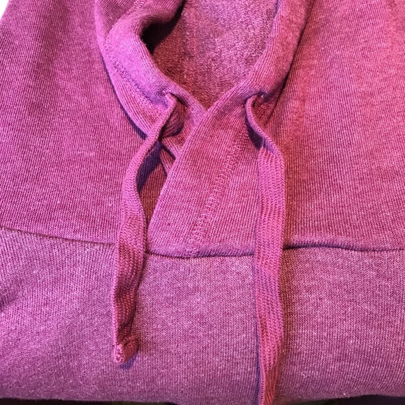 CROPPED WINE HOODIE PULLOVER TUE DYE SEAMS SIZE M - Picture 4 of 5